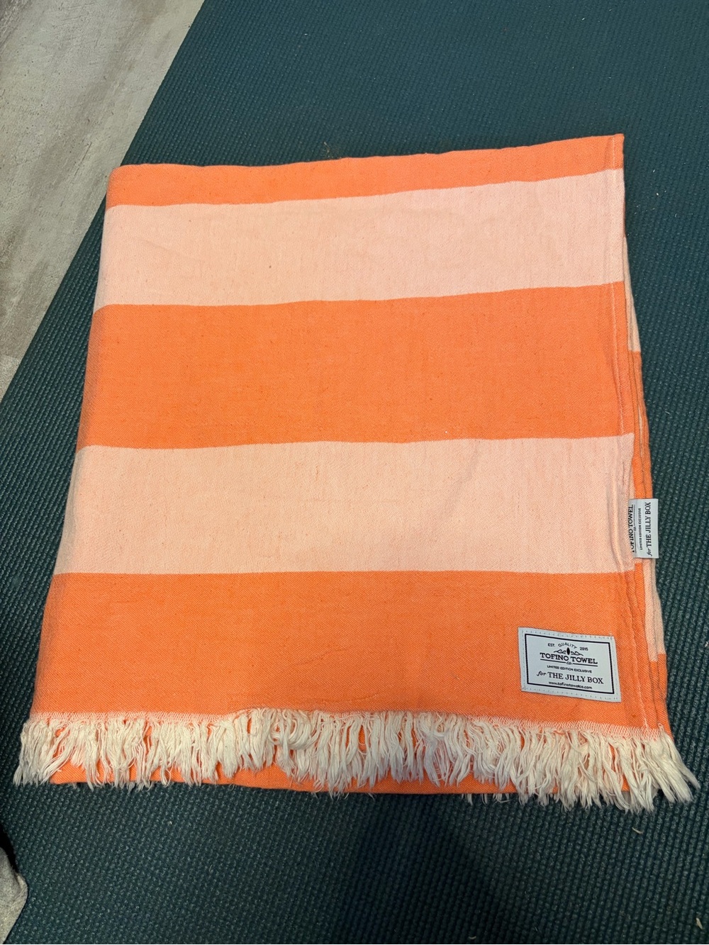 New The Jelly Box Orange Striped beach towel/throw Blanket by Tofino towels